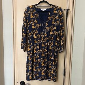 Market & Spruce Navy and Gold Floral Mini Dress